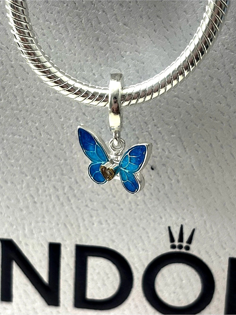 Pandora Club 2024 Butterfly Dangle Charm Blue & Silver